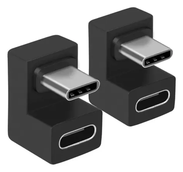 Equip Adaptér USB-C - USB-C 180° čierny / Adaptér / USB 3.2 Gen 2 / 10 Gbit/s / PD 100W / 2 ks (133476)