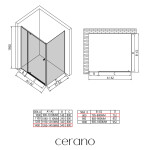 CERANO - Sprchový kout Santini L/P - 6 mm - černá matná, transparentní sklo - 140x80x195 - pivotový CER-429013