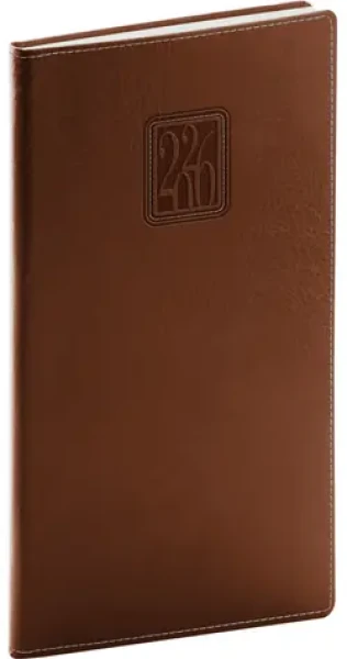 NOTIQUE Vreckový diár Panama 2026 hnedý / 9 x 15.5 cm (PGD-KAPPA-6387)