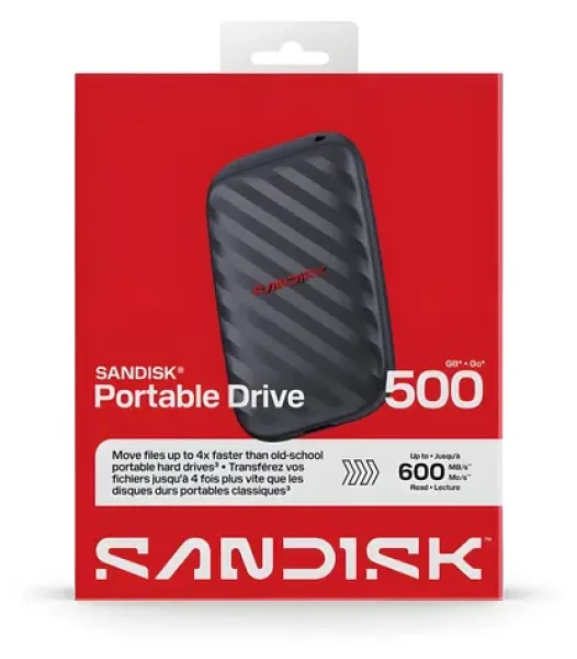 SanDisk Portable SSD 500GB / Externý SSD / čítanie: 600 MB/s / USB 3.2 Gen 2 (SDSSDE10-500G-G25)