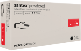 SANTEX Powdered 100 ks Veľkosť rukavíc: L, 100 ks
