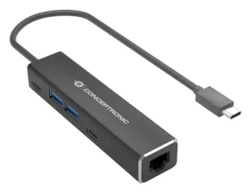 Conceptronic USB-C multiport adaptér sivá / USB-C hub / 2,5G Ethernet / 2x USB-C / 2x USB-A / 5 Gbit / s (ABBY14B)