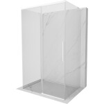 MEXEN/S - Rox-3S L sprchový kút 3 stenný, posuvný 110 x 100, transparent, biela 8C2L-110-100-20-00-3S