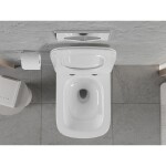 MEXEN/S - Riva Závesná WC misa Rimless Tornado vrátane sedátka s slow slim, duroplast, biela lesk 30630200T