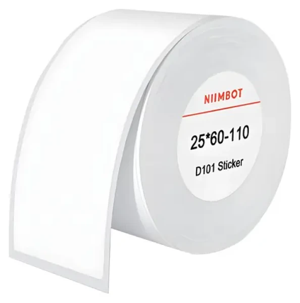 Niimbot T25*60-110 biela / Termálne štítky / 25x60 mm / 110 ks / pre D101 (T25*60-110WHITE)