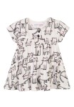 Šaty pre dievčatá, Minoti, Purrfect 4, biele - 68/74 | 6-9m