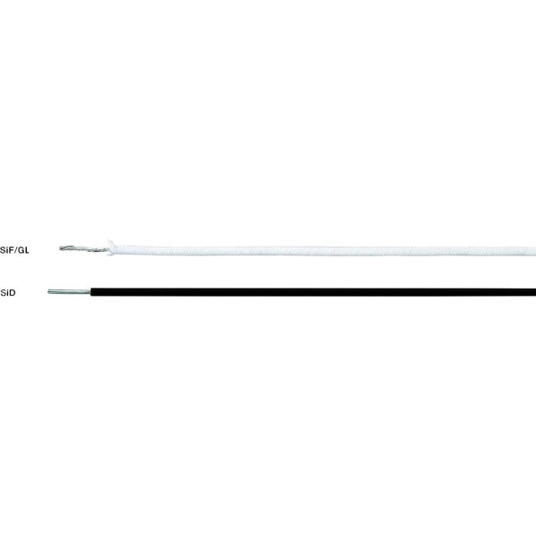 HELU 46301-100 vysokoteplotný drôt, SiD, 1 x 0.50 mm², čierna, 100 m; 46301-100