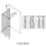 CERANO - Sprchová zástena Walk-in Onyx Corner Round Ľ/P - 8 mm - okrúhla vzpera - čierna matná, grafitové sklo - 100x110x200 CER-670127