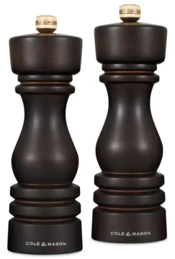 Cole Mason London Chocolate Wood 18 cm / Darčeková sada mlynčekov / bukové drevo / mlynček na soľ a korenie / bez náplne (H233080)