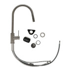 Drezová batéria SAT Aurum s vyťahovacou sprškou, 2 prúdy brúsený gun metal SATBAUR286BGM SATBAUR286BGM