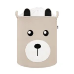 Sipo Kôš na hračky so šnúrkou, skladací bavlnený / 43 l, Teddy Bear Beige (SPBT036)