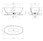 OMNIRES - SHELL M+ voľne stojaca vaňa s prepadom, 160 x 75 cm, biela mat SHELLWWZPBM