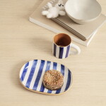 Ferm Living Kameninová šálka s podšálkou Milu Blue