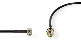 Nedis Anténny kábel SMA - TS9 čierna / Anténny kábel / SMA zásuvka - TS9 zástrčka / pozlátené / 50 Ohm / 0,2 m (CSGB02125BK02)