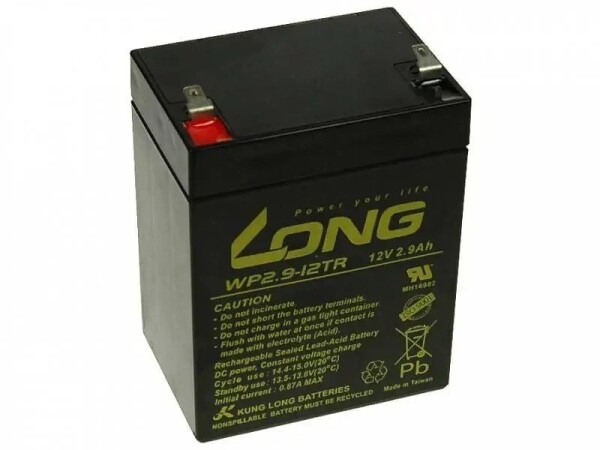 Long Long 12V 2,9Ah olověný akumulátor F1 - PBLO-12V002,9-F1A