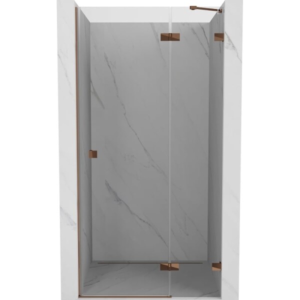 MEXEN/S - Lunar sprchové dvere krídlové pravé 125, transparent, ružové zlato 834-125-000-60-00-P