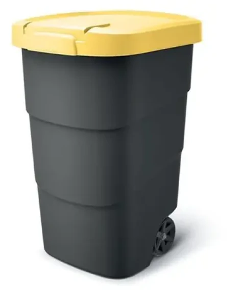 Prosperplast Popolnice Wheeler 95 l antracit, žlté veko / Plast / V 76,2 × Š 49,6 cm (NBWB95-120C)