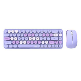 MOFII Bean 2.4G fialová / Set bezdrôtovej klávesnice + myši / US layout / 2.4Ghz USB dongle / 1200DPI (SMK-676367 Purple)