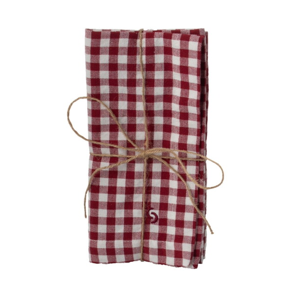 Storefactory Obrúsok z recyklovanej bavlny Rutan Red – sada 2 ks