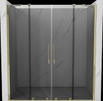 MEXEN/S - Velar Duo posuvné sprchové dvere 200, grafit, zlatá 871-200-000-42-50