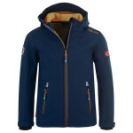 TrollKids Detská softshellová bunda Trollfjord Jacket mystic blue/golden yellow softshell navy (161-146) 164