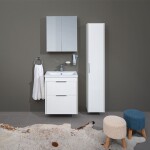 Mereo Vigo, kúpeľňová skrinka s keramickým umývadlom 61 cm, biela CN311