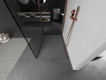 MEXEN/S - Kioto Sprchová zástena WALK-IN 110 x 100, čierny vzor, meď kartáčovaná 800-110-212-65-70-100