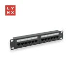Lynx 10" patch panel 12- Port čierny / Patch panel / Cat6 / UTP / 50µ pozlátenie / netienený (LX-10-UTP6-BK)