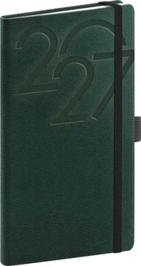 NOTIQUE Vreckový diár AJAX 2027 zelený / Týždenný / 9 x 15,5 cm