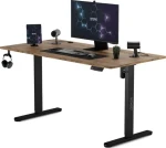 SENSE7 Nojo Pracovný stôl čierna-dub / elektricky nastaviteľná výška / 140 x 70cm / nosnosť 80kg (5902659847027)