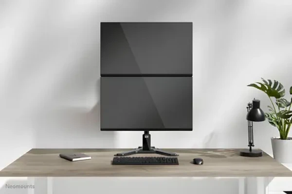Neomounts DS45-600BL2V čierna / Stojan pre dva monitory / veľkosť 10-32" / nosnosť 9 kg / VESA 75x75-100x100 (DS45-600BL2V)