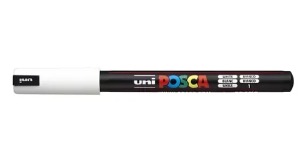 POSCA PC-1MR biela / Popisovač / Akrylový / Okrúhly hrot 0,7 mm / Rýchloschnúci (181701)