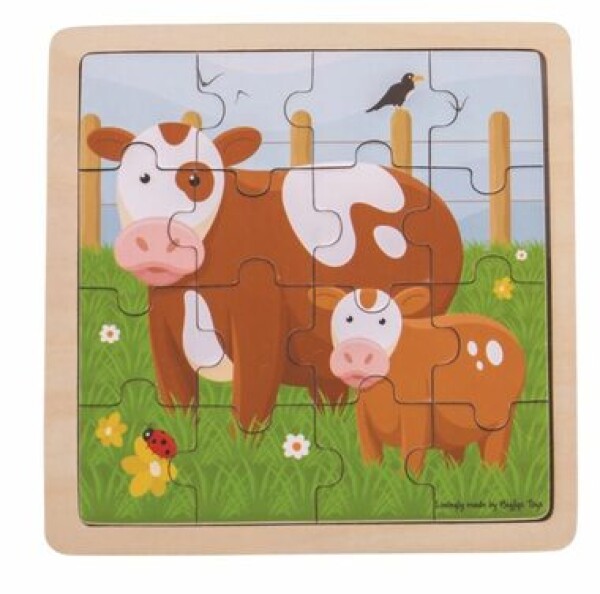 Bigjigs Toys puzzle - Kravička s teliatkom