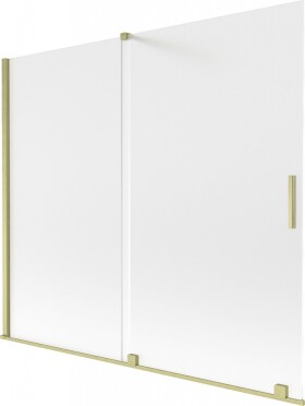 MEXEN/S - Velar dvojkrídlová posuvná vaňová zástena 180 x 150, dekor, zlatá kartáčovaná 896-180-000-31-55