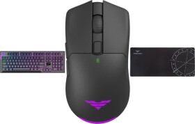 PREYON Klawiatura PREYON SILENT CLAW Yellow + Mysz PREYON Owl Wireless + Podkładka PREYON Falcon Speed XL