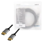LogiLink HDMI 2.0 čierna / HDMI kábel / 4K/60Hz / pozlátené konektory / 3 m (CHA0102)
