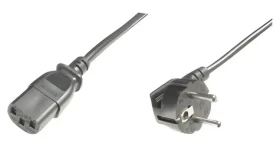 Digitus napájací kábel CEE 7/7 pravouhlý-C13 čierny / Napájací kábel / 0,75m / H05VV-F3G 0.75mm2 (AK-440109-008-S)