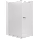 CERANO - Sprchová zástena Walk-in Onyx Round Ľ/P - 8 mm - okrúhla vzpera - chróm, mliečne sklo- 60x200 CER-8050BD267