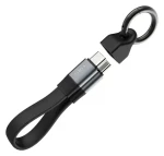 FIXED Clip Cable čierna / Kábel USB-C/USB-C / Karabína / USB 3.2 Gen 2 10Gb/s / PD 240W / 4K60Hz