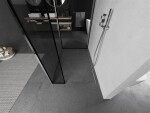 MEXEN/S - Kioto Sprchová zástena WALK-IN 110 x 80 x 30, čierny vzor, chróm 800-110-080-221-01-70-030