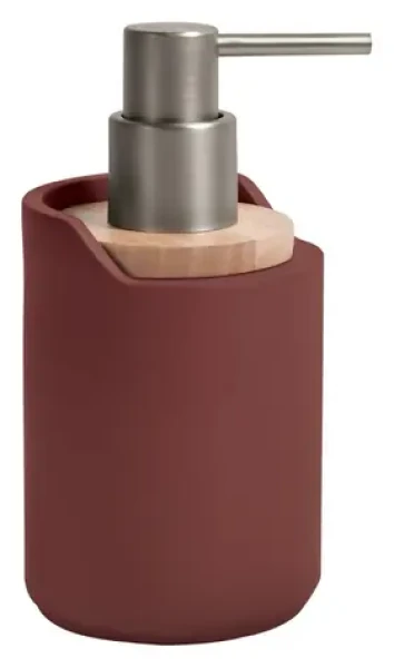 SPIRELLA SYBELLA dávkovač mydla karmínovo červený / polyresin / drevo / 300 ml