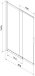 MEXEN - Fox 2-krídla posuvná vaňová zástena 85 x 150, transparent, čierna 891-085-002-70-00
