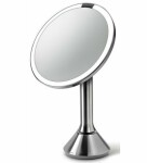 Simplehuman Kozmetické zrkadlo Sensor Touch / DUAL LED osvetlenie / 5x / dobíjacia / matná nerez (ST3052)