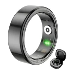 COLMi R02 čierny, veľkosť 8 (18,1 mm) / Chytrý prsteň / SpO2 / tep / spánok / Bluetooth 5.0 / IP68 / nabíjacie puzdro (R02 Black 8 (case))