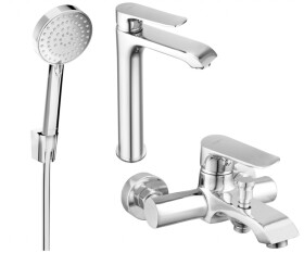 MEXEN/S - Pecos R75 Set umývadlové a vaňové batérie s príslušenstvom, chróm 72713R75-00