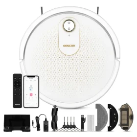 Sencor SRV 4550WH biela / robotický vysávač / vysávanie mopovanie / 28W / 59dB / 2600mAh (8590669360031)