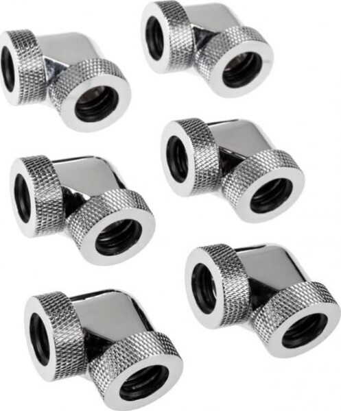 Raijintek Pelias D140906, 14mm, 90 Grad Adapter - 6er-Pack, silber