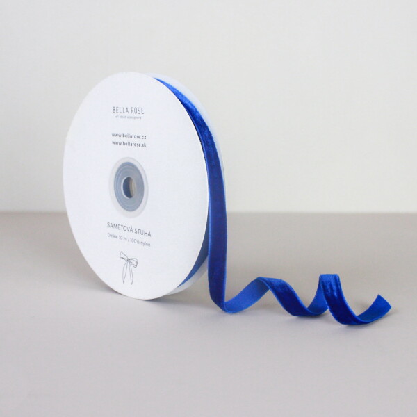 Bella Rose Zamatová stuha 1 cm – Royal Blue (10 m)