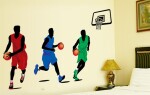 Veselá Stena Samolepka Hráči basketbalu