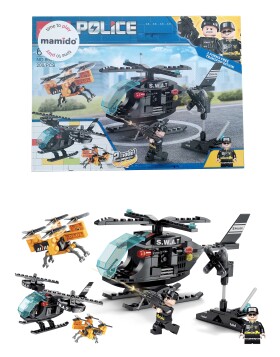 Mamido Mamido Stavebnica policajného vrtuľníka s dronom SWAT 2v1 200 dielikov MT1130